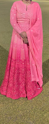 Picture of Pink dual shaded lehanga with chikankari work