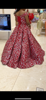 Picture of Maroon Box pleated bridal gown