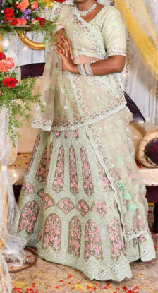 Picture of Light Green Bridal Lehenga