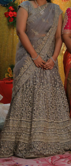 Picture of Grey all over embroidered Lehenga