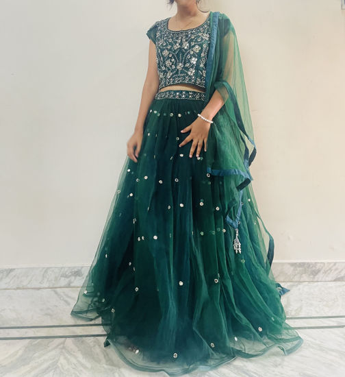 Picture of Green Netted Lehenga