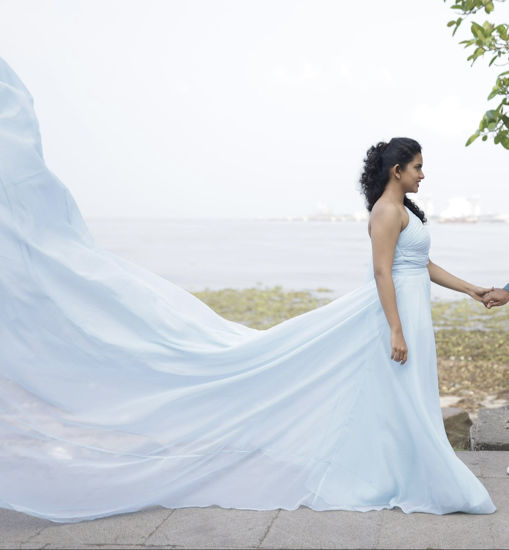 Picture of Blue Georgette Trail gown