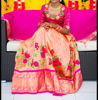 Picture of Floral Themed Kanchipattu Lehenga with maggam work Blouse for 12Y