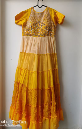 Picture of Haldi!! Crushed Georgette Long frock