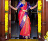 Picture of Kanchi pattu saree with guttapusalu work Blouse