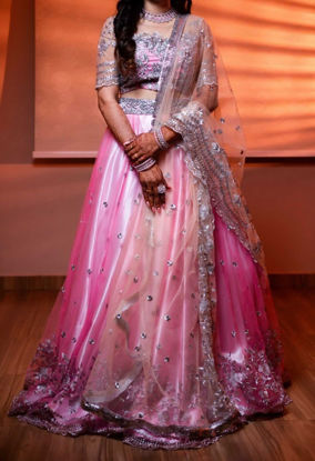 Picture of Baby Pink with Silver Embroidered Lehenga
