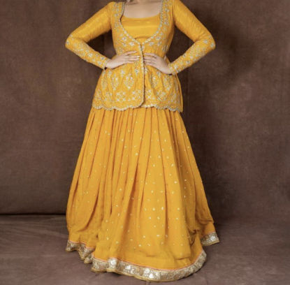 Picture of Yellow peplum jacket gagra