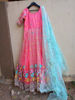 Picture of Peach Netted Long Frock with pretty embroidery &dupatta