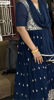 Picture of Blue Anarkali floor length gown with attached cancan