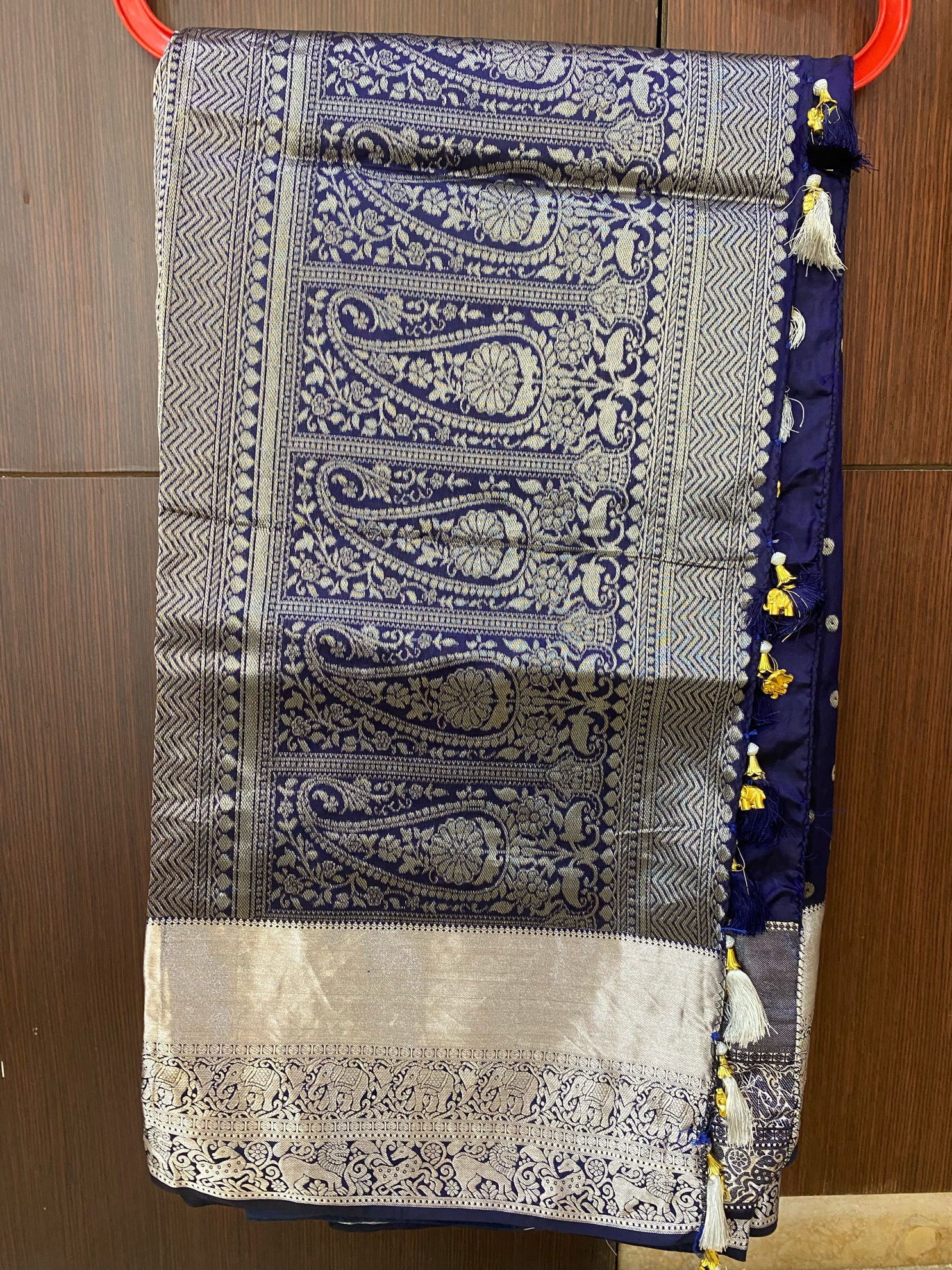 Punarvi - India Authentic|PreLoved|Sustainable Navy blue silver zari ...