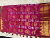 Picture of Pink pattu saree with contrast blue blouse