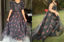 Picture of Black Floral organza mother and daughter(2-3Y) duo dresses