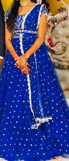 Picture of Royal Blue bridal lehenga