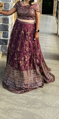 Picture of Purple colour Sequin work lehenga