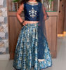 Picture of Navy blue lehenga with dupatta and attached can can For 4-6Y