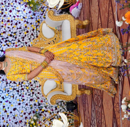 Picture of MemSaheb Bridal Designer Yellow Embroidered Lehenga