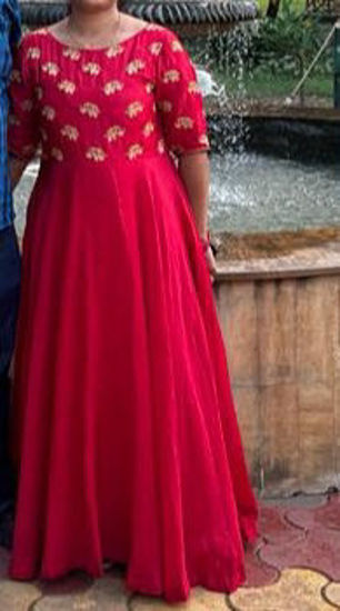 Picture of Red maggam work Long frock