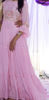 Picture of Pure crape Light pink designer long frock with embroidered zardosi work