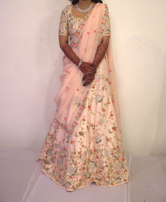 Picture of Designer Lehanga - Baby pink Meenakari Design