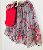 Picture of Organza floral lehenga with Peter Pan color blouse For 2-4Y