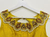 Picture of Beautiful sunshine Yellow long gown with pearl work on the neckline