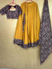 Picture of Yellow Kalamkari cotton half Saree