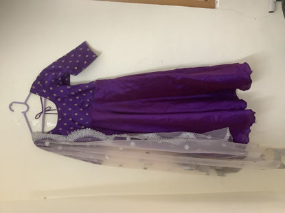 Picture of Purple Anarkali with cutwork Dupatta