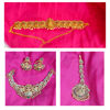 Picture of Combo of Matte finish Lakshmi pendant set, vaddanam and mangtikka