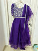 Picture of Purple Lehanga with all over maggam work Blouse and ruffled Dupatta