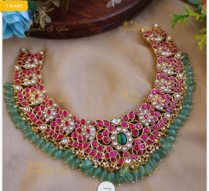 Picture of Gold look jadau kundan necklace