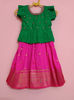 Picture of Beautiful bright pink Pythani pattu pavadai for 2-3 yrs