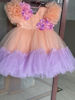 Picture of Peach and purple birthday frock 1-2y