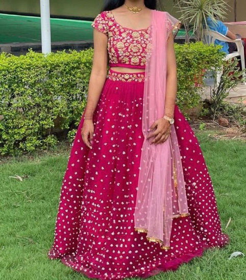 Picture of Crop top & Lehenga with maggam work