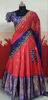 Picture of Red purple pattu lehanga set with double shade duppata and stitched blouse