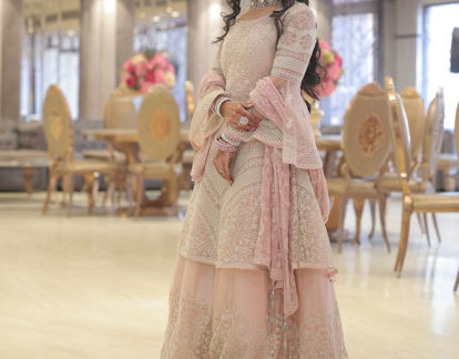 Picture of Baby pink long gown with overcoat