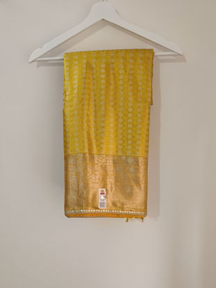 Picture of Yellow Kanchipuram Silk Saree