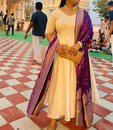 Picture of Anarkali with purple Dupatta