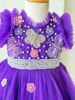 Picture of 🦋 Purple party wear frock with headband 2-3Y