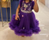 Picture of 🦋 Purple party wear frock with headband 2-3Y