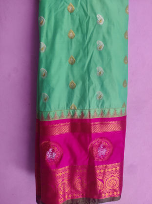 Picture of Semi gadwal saree with unstitched Blouse