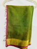 Picture of Green and pink Kanchi tissue saree with Maggam blouse