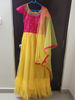 Picture of Pearl work Yellow Long frock with cancan