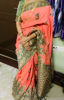 Picture of Peach Green Silk Saree with Knot Blouse