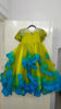 Picture of Lime Green and Turquoise Blue Girl's Dress For 8-10Y