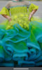 Picture of Lime Green and Turquoise Blue Girl's Dress For 8-10Y