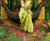 Picture of Banaras saree with contrast blouse