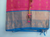 Picture of Pink nd blue combination pattu saree with beautiful  Maggam work blouse