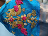 Picture of Pink nd blue combination pattu saree with beautiful  Maggam work blouse