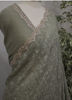 Picture of Varuni Couture Basil green chikankari work saree