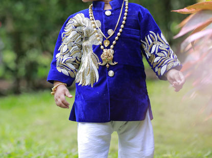 Picture of Royal blue prince theme kurta For 1Y